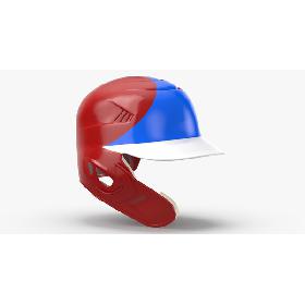 Baseball Helmet C flap Red Blue Triangle 3D model